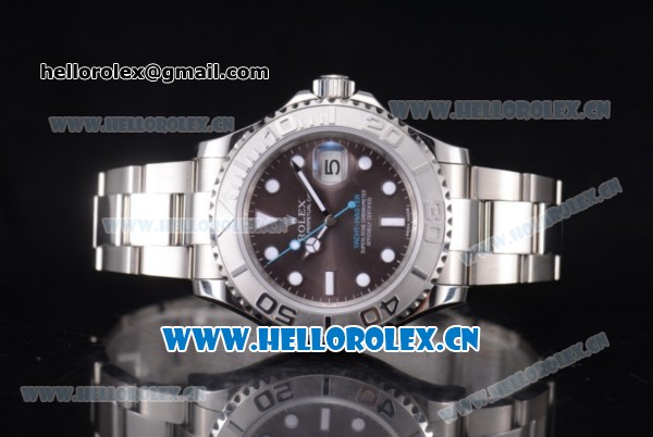 Rolex Yacht-Master 40 Clone Rolex 3135 Automatic Stainless Steel Case/Bracelet with Black Dial and Dot Markers (BP) - Click Image to Close